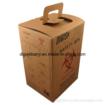 10L Safety Box for Hospital Used Syringes, Sharps (Brown Color)
